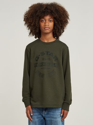Boys Crew Sweater Unbrushed